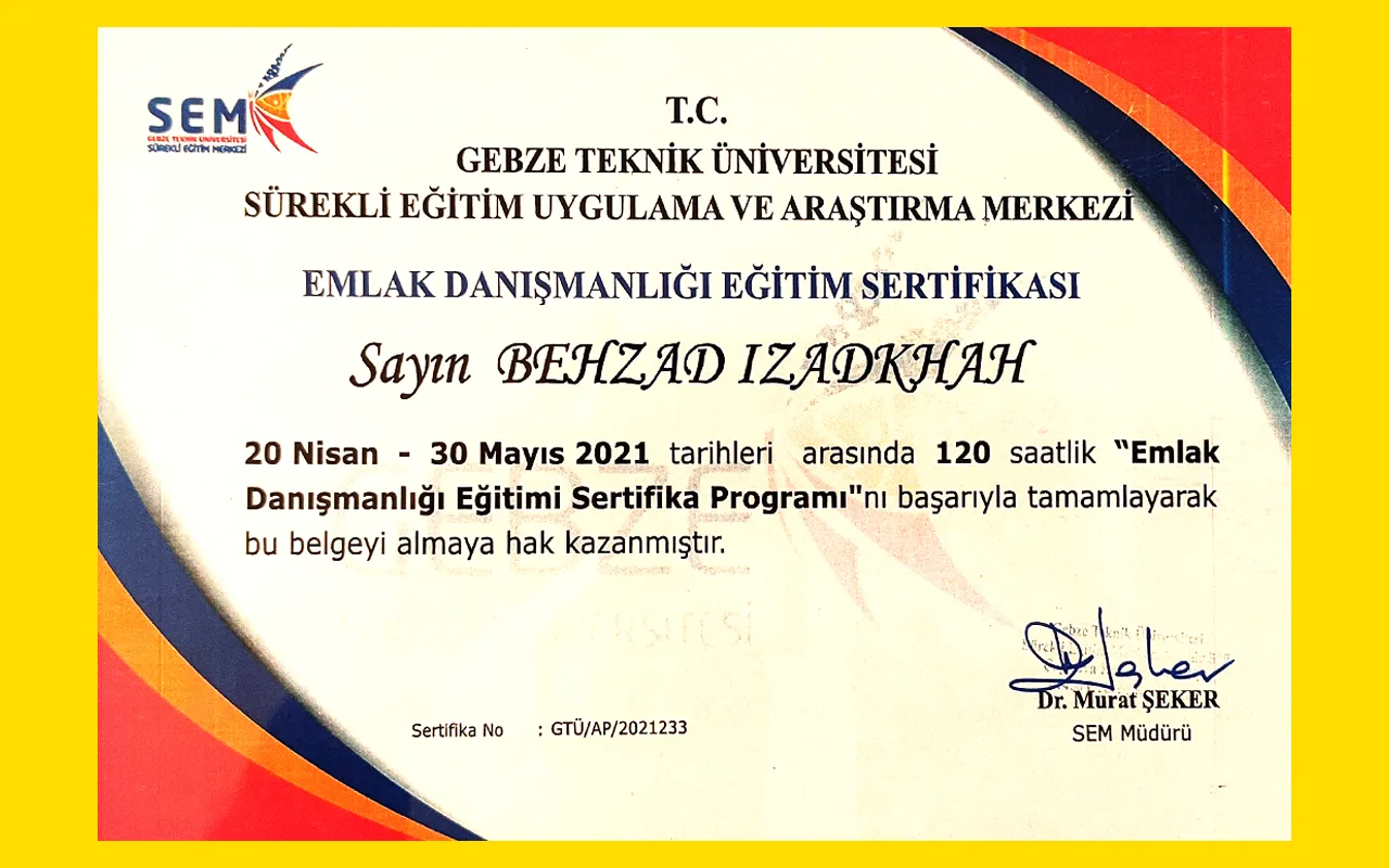 Certificates Gebze Teknik Universitesi